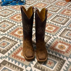Tin Haul Purple Paisley Boots
